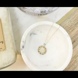 House of Moda 18k Plated Starburst Evil Eye Necklace